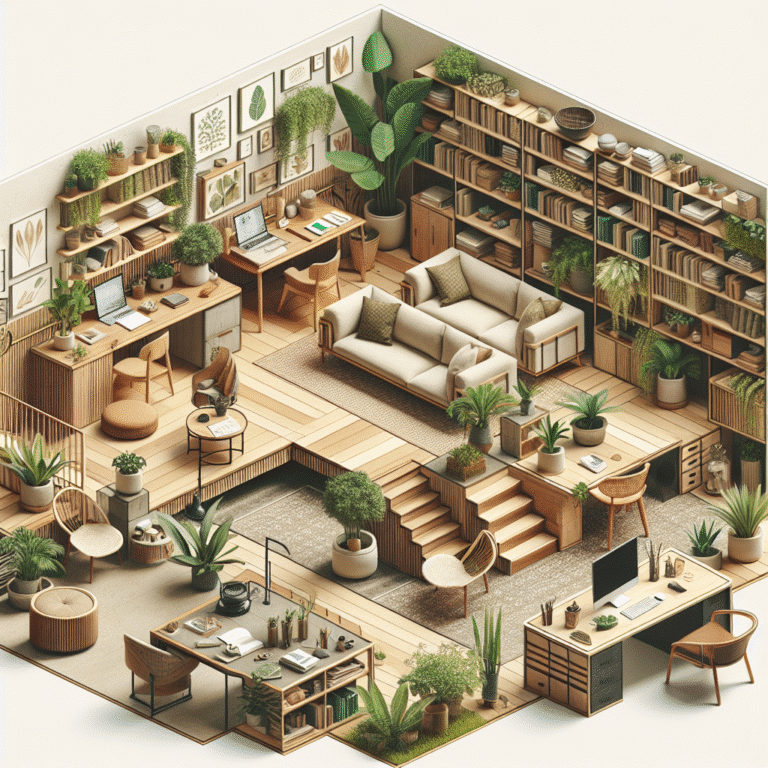 Efficient furniture layouts using sustainable materials