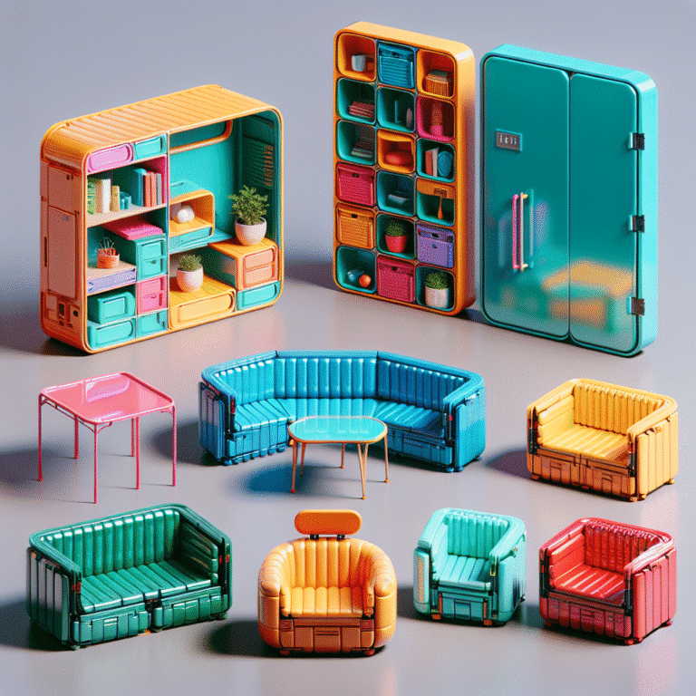 Upcycled plastic furniture solutions for tiny homes
