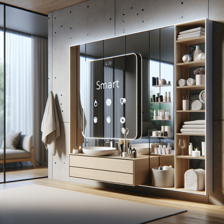 Smart mirrors with built-in storage for apartments