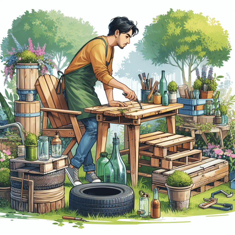 Building a charming garden furniture set from recycled materials.