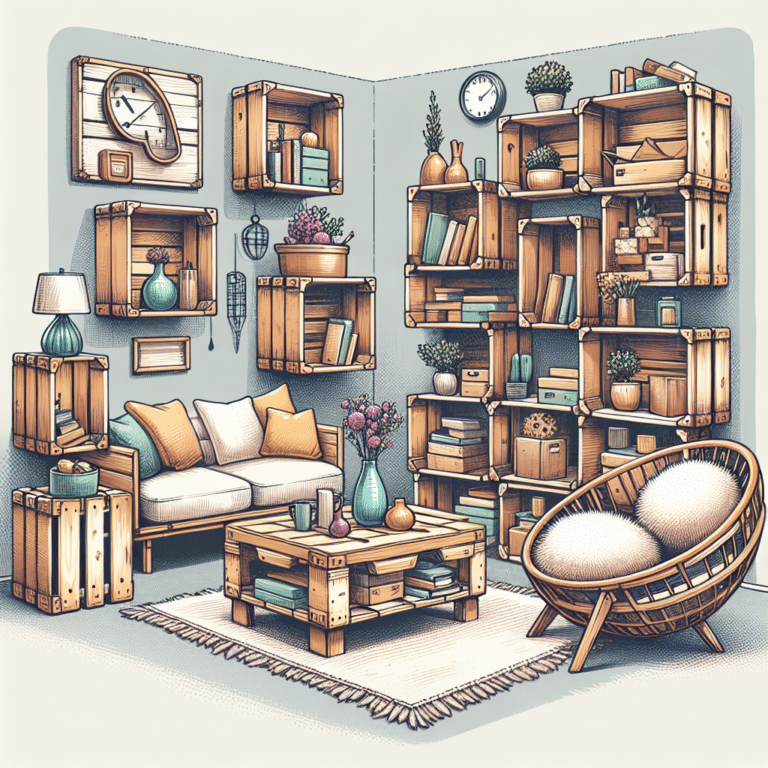 Repurposing crates into creative furniture designs