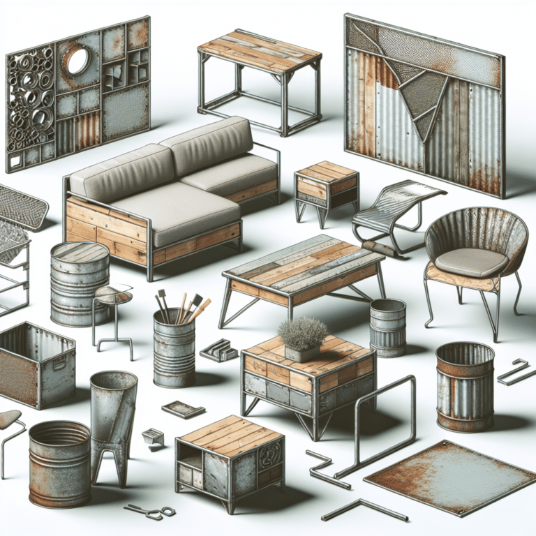 Functional furniture made from reclaimed metal