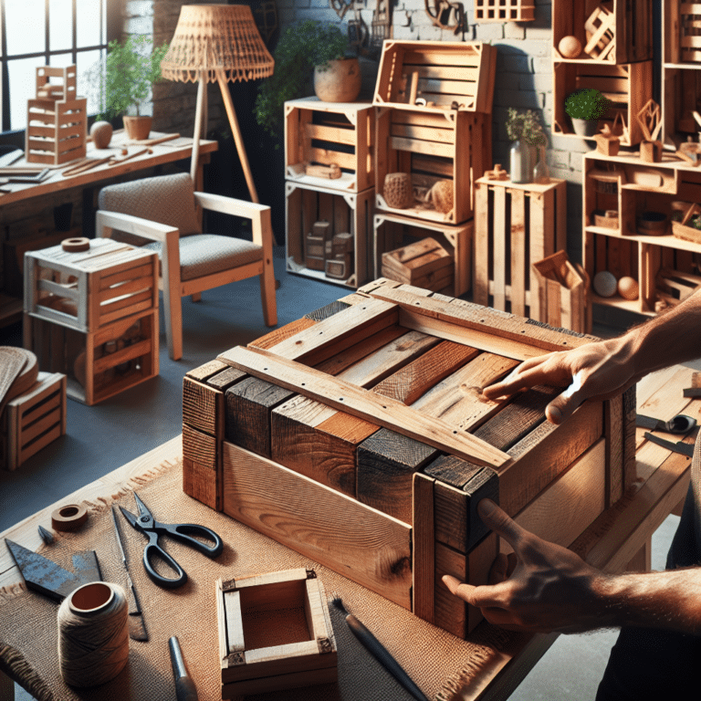 Repurposing crates into creative furniture designs