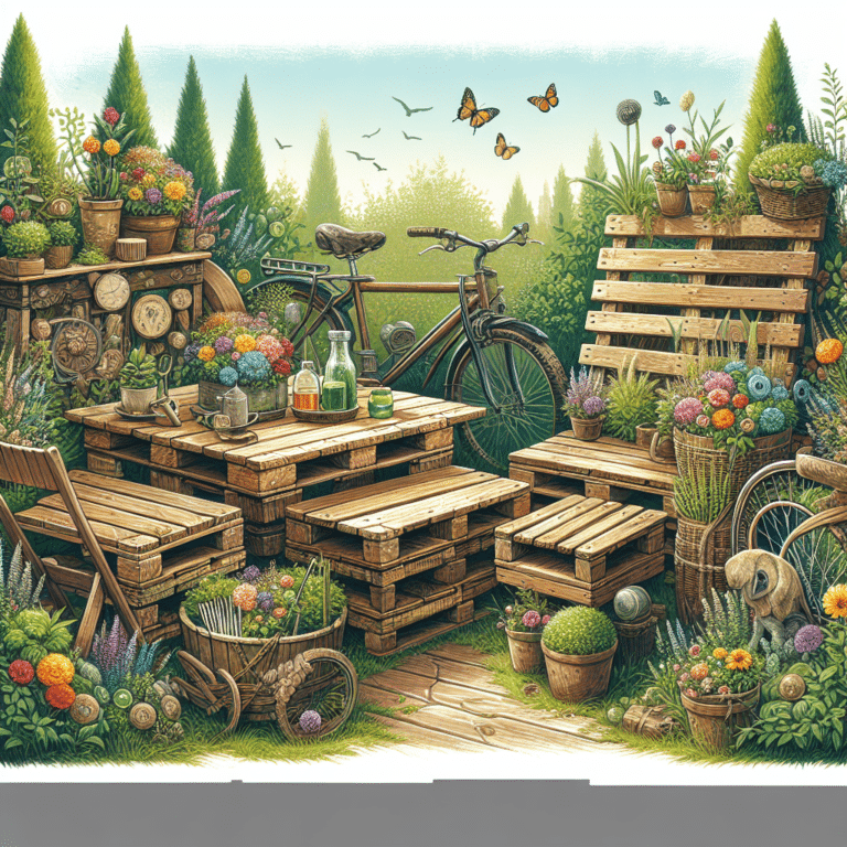 Building a charming garden furniture set from recycled materials.